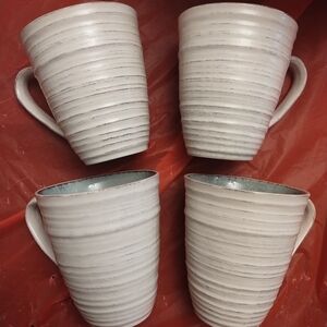 Pier 1 White Stoneware Mugs